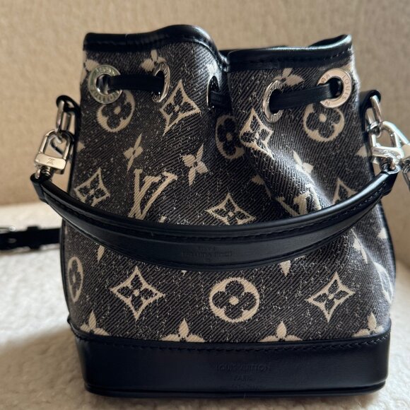 Louis Vuitton Noe NM Handbag Monogram Denim Nano - Picture 5 of 6